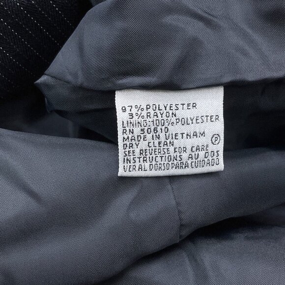 Le Suit Collections Blazer Women 16 Navy Blue Pinstripe Peak Retro Classic NWT - Picture 11 of 12